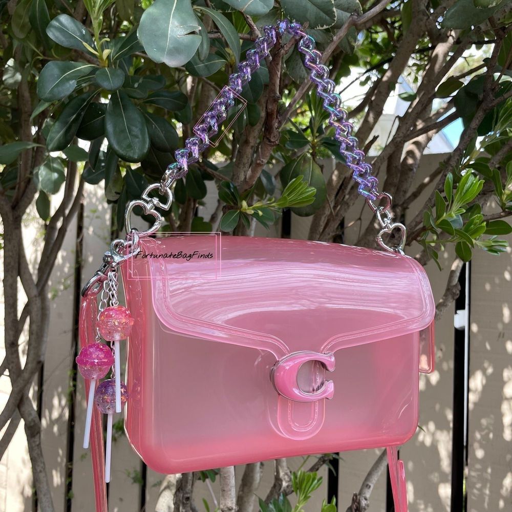 TRIPLE HEARTS Violet Jelly Purple Resin Bag Strap Novelty Bag Strap - Picture 7 of 11